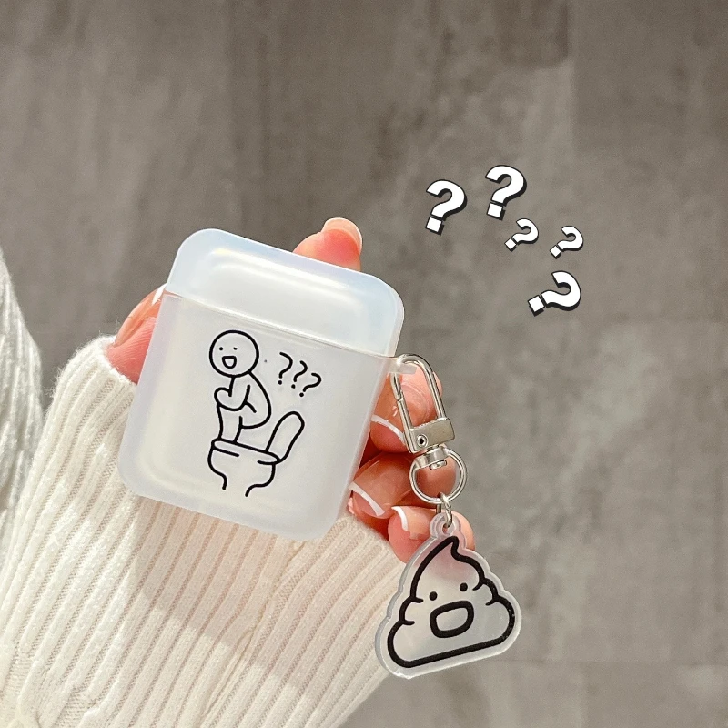 

1pcs. Humorous cartoon suitable for Airpods2 Apple's new Three Generation 3Pro headphone case frosted soft shell