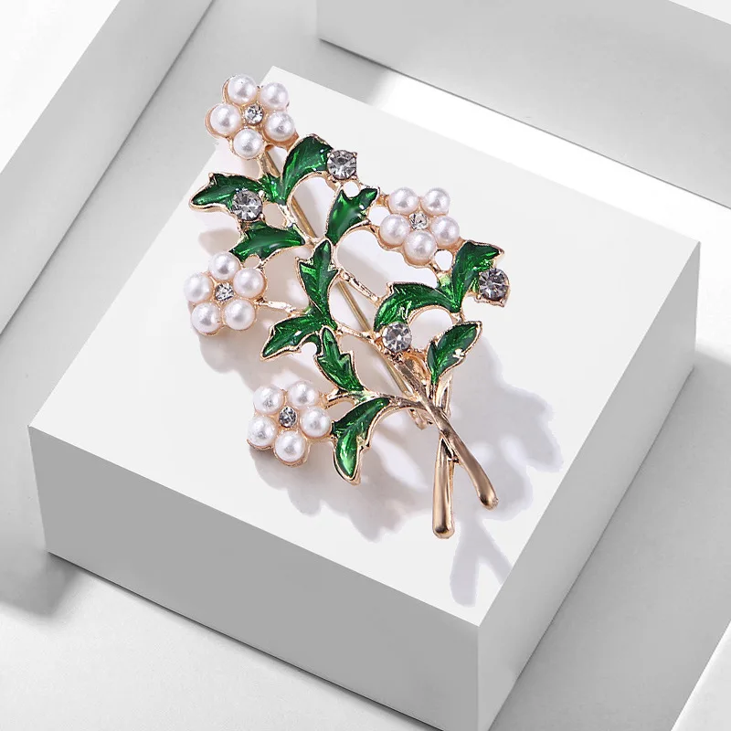 TULX Pearl Flower Brooches For Women Unisex Enamel Leaf Fashion Wedding Bouquet Brooch Dress Pin Gift
TULX Pearl Flower Brooches For Women Unisex Enamel Leaf Fashion Wedding Bouquet Brooch Dress Pin Gift