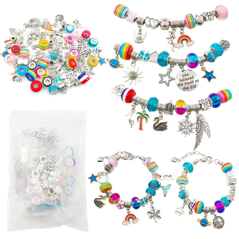 DIY Beaded Bracelet Toy Set with Storage Box Birthday Gift Acrylic Large Hole Beaded Children's Handmade DIY Jewelry Making Kit
DIY Beaded Bracelet Toy Set with Storage Box Birthday Gift Acrylic Large Hole Beaded Children's Handmade DIY Jewelry Making Kit