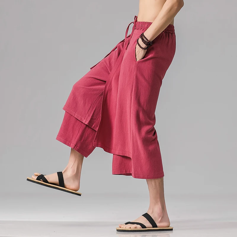 Japanese Kimono Men's Casual Wide-leg Pants Irregular Cotton and Linen Harem Pants Solid Color Retro Culottes Loose Large Size
Japanese Kimono Men's Casual Wide-leg Pants Irregular Cotton and Linen Harem Pants Solid Color Retro Culottes Loose Large Size