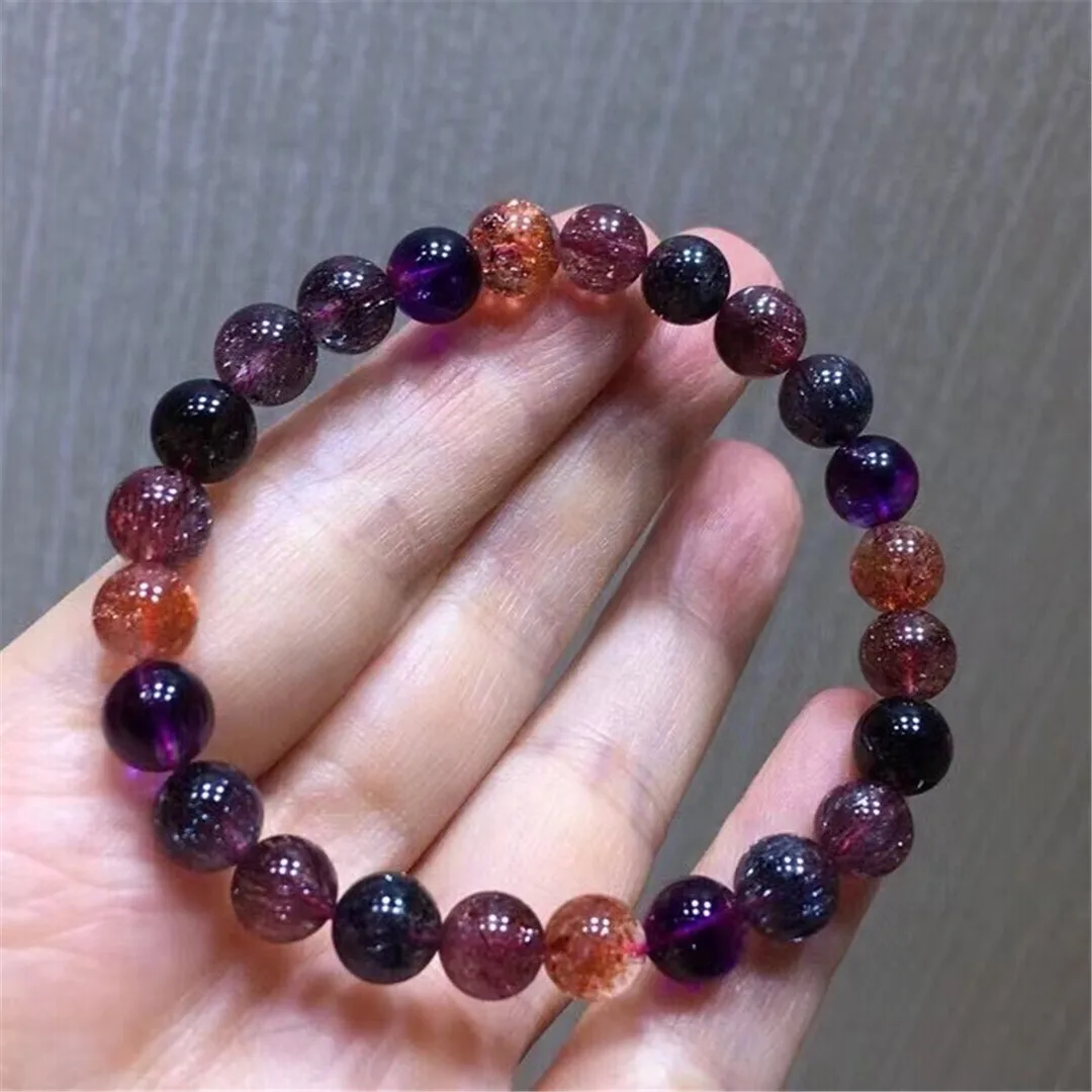 7 мм натуральный супер семь мелодий Lepidocrocite фиолетовый рутилированный кварцевый браслет для женщин мужчин бусины стандартные ювелирные изд...
7 мм натуральный супер семь мелодий Lepidocrocite фиолетовый рутилированный кварцевый браслет для женщин мужчин бусины стандартные ювелирные изд...
