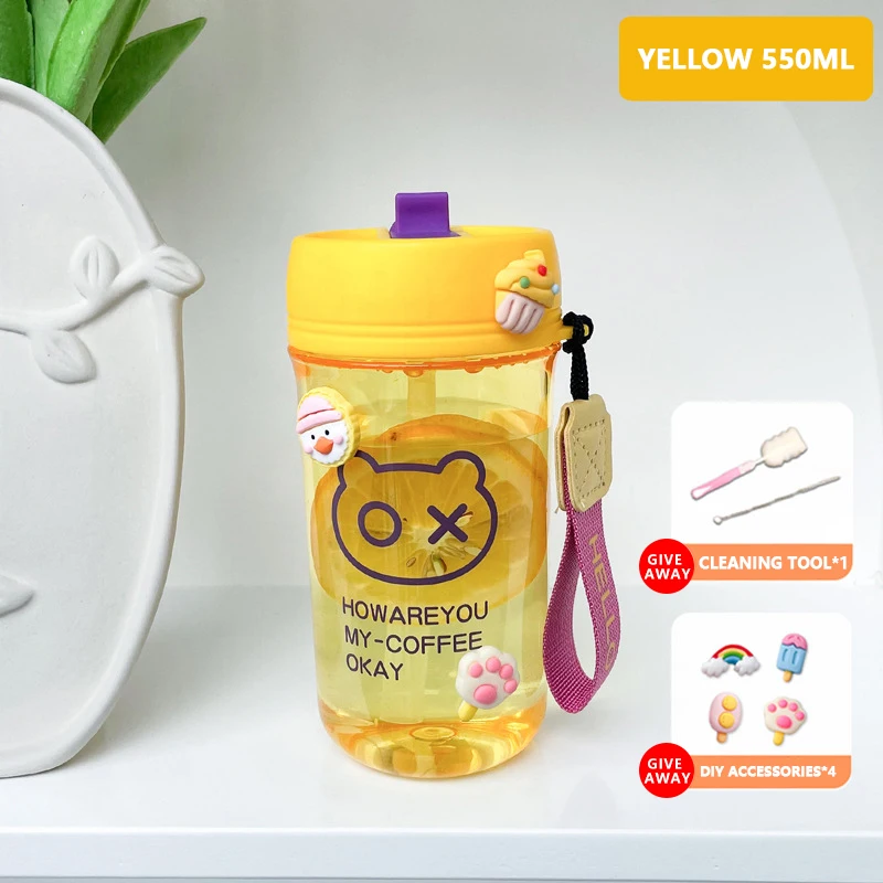Accompanying Straw Coffee Cup Girls High-value 550ml Cute Sippy Cup Ins Net Red Summer Water Cup Water Bottle Plastic Portable
Accompanying Straw Coffee Cup Girls High-value 550ml Cute Sippy Cup Ins Net Red Summer Water Cup Water Bottle Plastic Portable