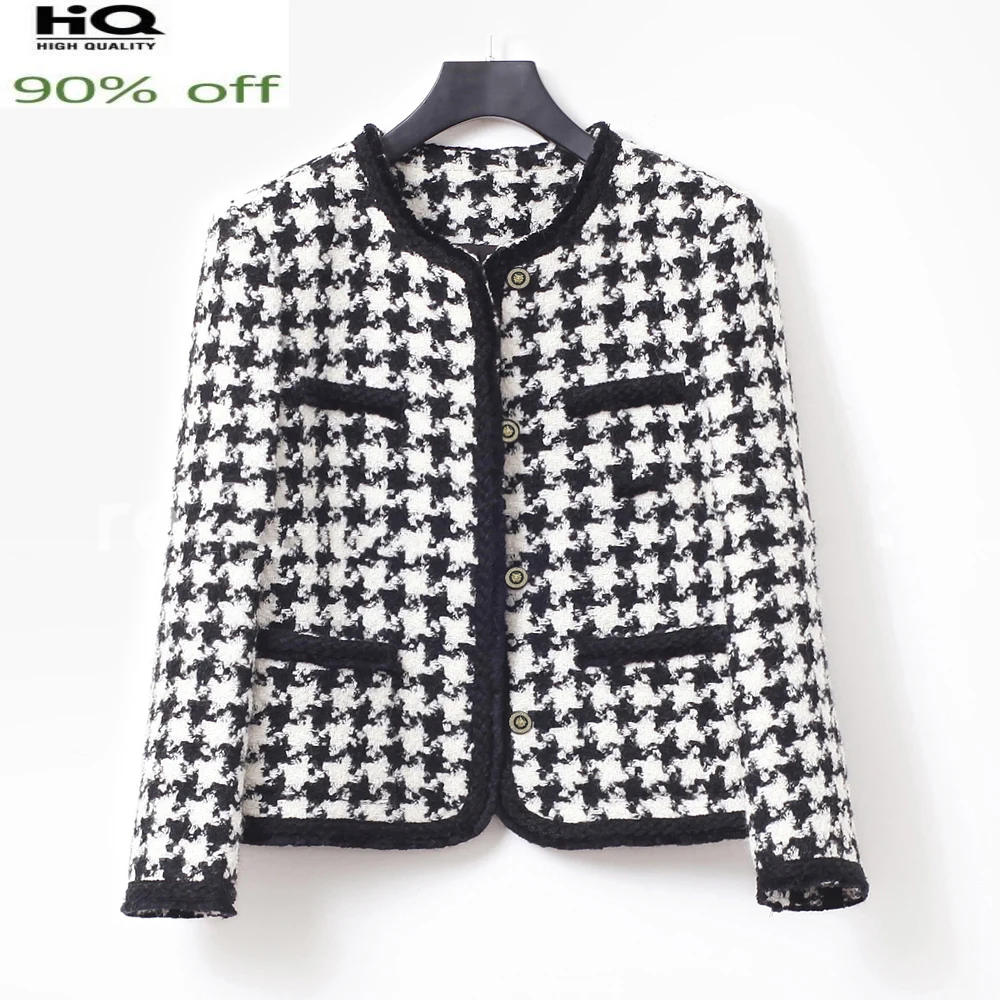 /white Black plaid Tweed Spring / Autumn /Winter women's Coat retro fragrance ropa de mujer Ladies Classic Jacket
/white Black plaid Tweed Spring / Autumn /Winter women's Coat retro fragrance ropa de mujer Ladies Classic Jacket
