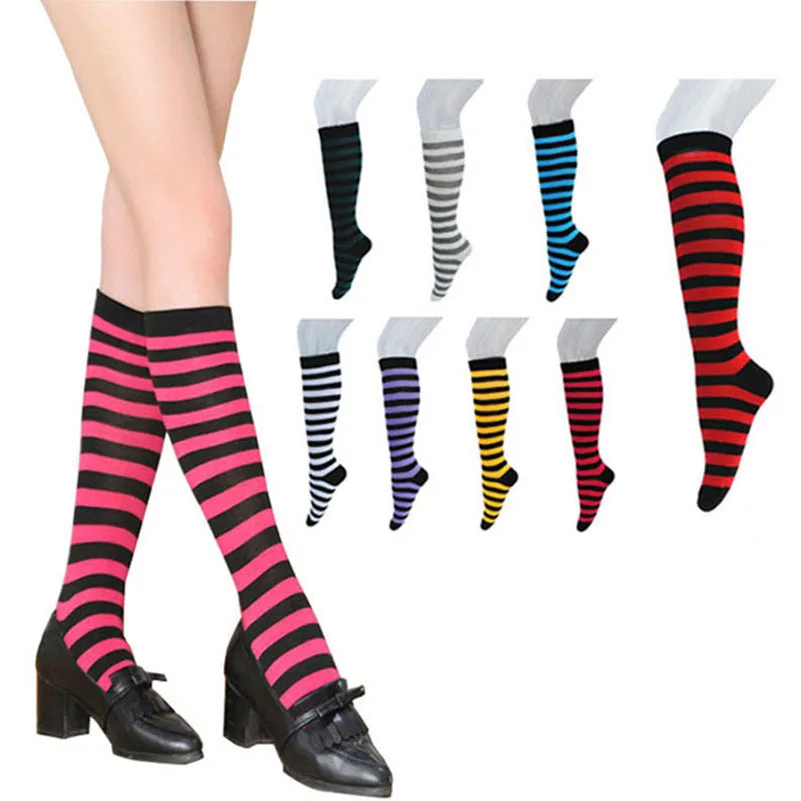 Womens Sexy Knee High Socks Women Colorful Stripes Long Socks Sport Japanese Harajuku Style Stockings Female Football Knee Socks
Womens Sexy Knee High Socks Women Colorful Stripes Long Socks Sport Japanese Harajuku Style Stockings Female Football Knee Socks