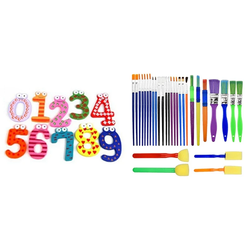 1Set Funky Fun Colorful Magnetic Numbers Wooden Fridge Magnets & 30PCS Colorful Artist Paint Brush Set 
1Set Funky Fun Colorful Magnetic Numbers Wooden Fridge Magnets & 30PCS Colorful Artist Paint Brush Set