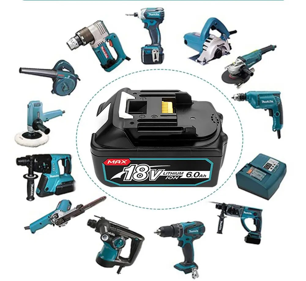 Аккумулятор для Makita 18 в 6Ah BL1840 BL1850 BL1830 BL1860B LXT400, перезаряжаемые литий-ионные батареи с зарядным устройством BL1860 18 в 6000 мАч
Аккумулятор для Makita 18 в 6Ah BL1840 BL1850 BL1830 BL1860B LXT400, перезаряжаемые литий-ионные батареи с зарядным устройством BL1860 18 в 6000 мАч