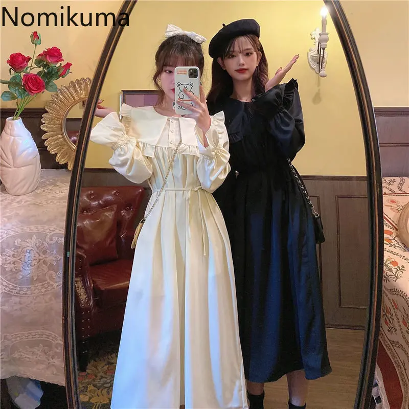 Платья Nomikuma для женщин 2022 весна осень кукольный воротник на шнурке Vestido Feminino винтажные элегантные модные женские платья
Платья Nomikuma для женщин 2022 весна осень кукольный воротник на шнурке Vestido Feminino винтажные элегантные модные женские платья
