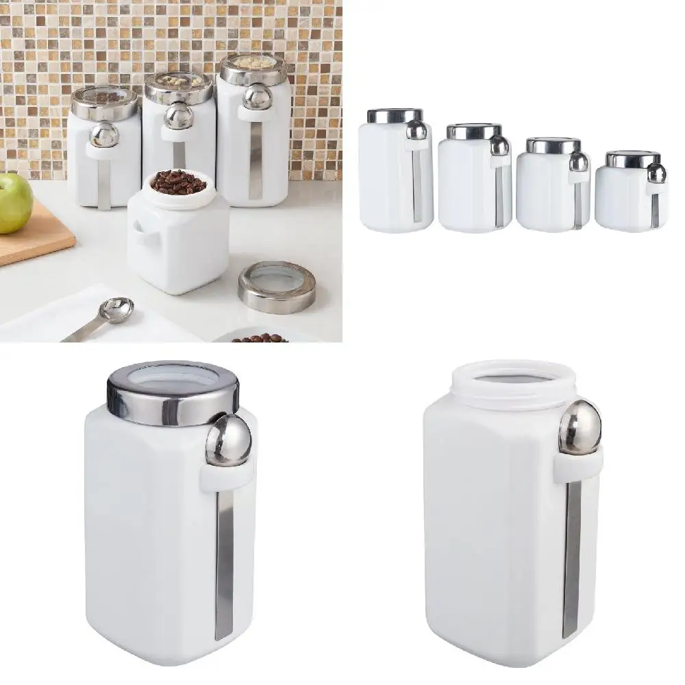Elegant Arctic White Multi-Purpose Kitchen Canister Set - Charming Containers for Everyday Use
Elegant Arctic White Multi-Purpose Kitchen Canister Set - Charming Containers for Everyday Use