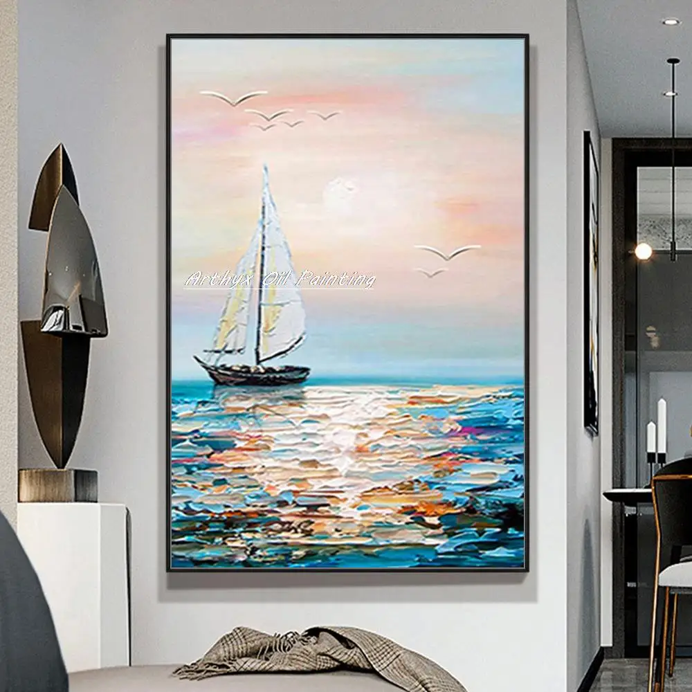 Arthyx Abstract Sailing Boat Oil Painting On Canvas Handpainted Sea Landscape Modern Wall Art Picture For Living Room Home Decor
Arthyx Abstract Sailing Boat Oil Painting On Canvas Handpainted Sea Landscape Modern Wall Art Picture For Living Room Home Decor
