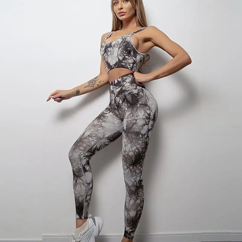 Tie Dyed Seamless Yoga Set Women Fitness Gym Overalls Push Up Sport Outfit Workout Clothes for Women Ribbed Two Piece Set Black
Tie Dyed Seamless Yoga Set Women Fitness Gym Overalls Push Up Sport Outfit Workout Clothes for Women Ribbed Two Piece Set Black