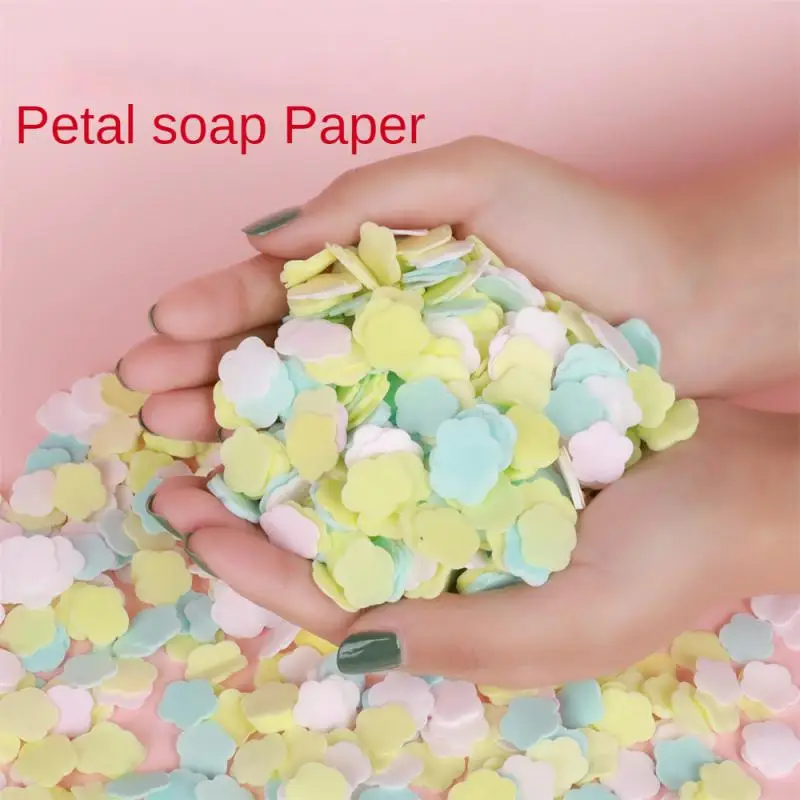 

Портативное бумажное мыло в форме цветов, одноразовые бумажные листы мыла для мытья рук, ванной, кухни, улицы, путешествий, кемпинга