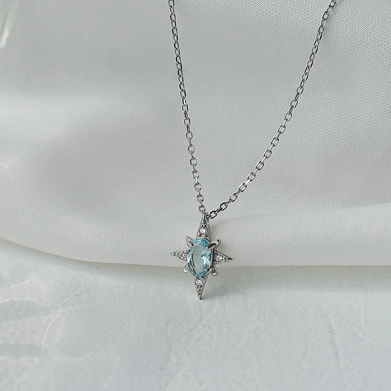 New Simple Opal Star Necklace 925 Sterling Silver Shiny Ladies Choker Pendant Party Accessories Gift NK142
New Simple Opal Star Necklace 925 Sterling Silver Shiny Ladies Choker Pendant Party Accessories Gift NK142
