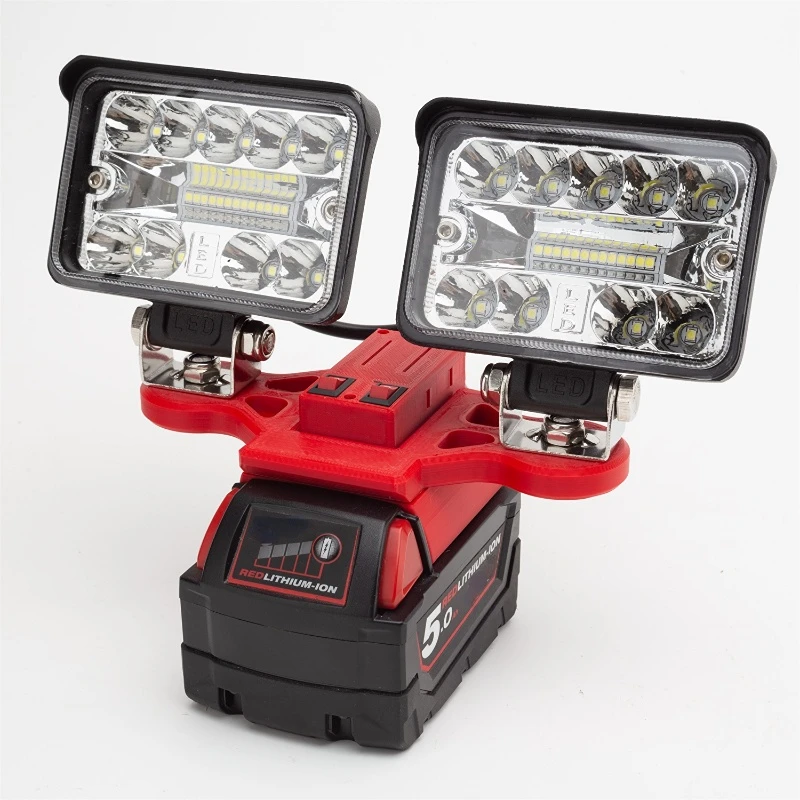 LED Work Light For Milwaukee XC Batteries 18V 20V (5600LM) 2 Head-w/USB Rechargeable Worklight For Camping Fishing Hunting
LED Work Light For Milwaukee XC Batteries 18V 20V (5600LM) 2 Head-w/USB Rechargeable Worklight For Camping Fishing Hunting