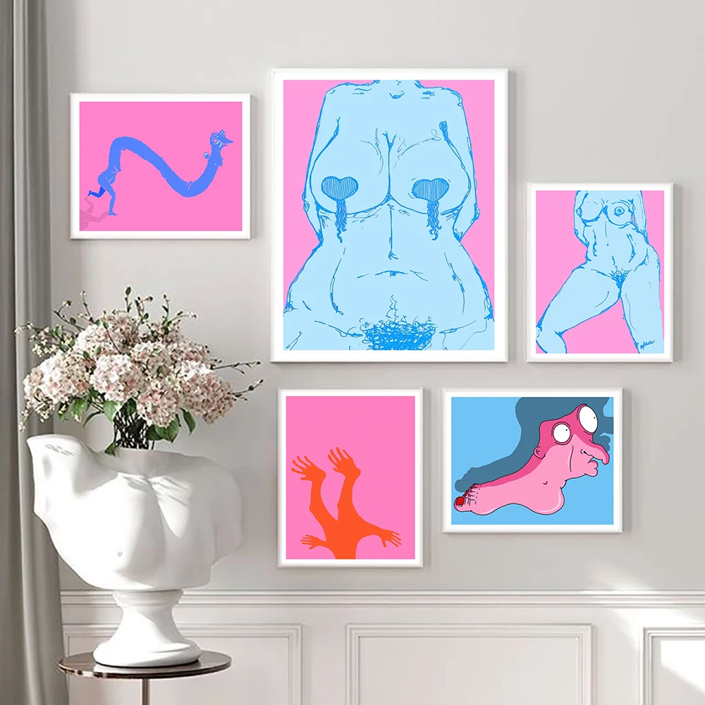 Wall Art Canvas Painting Vintage Cartoon Abstract Body Footsies Curve Poster and Print Funny Pictures Kids Bed Room Home Decor
Wall Art Canvas Painting Vintage Cartoon Abstract Body Footsies Curve Poster and Print Funny Pictures Kids Bed Room Home Decor