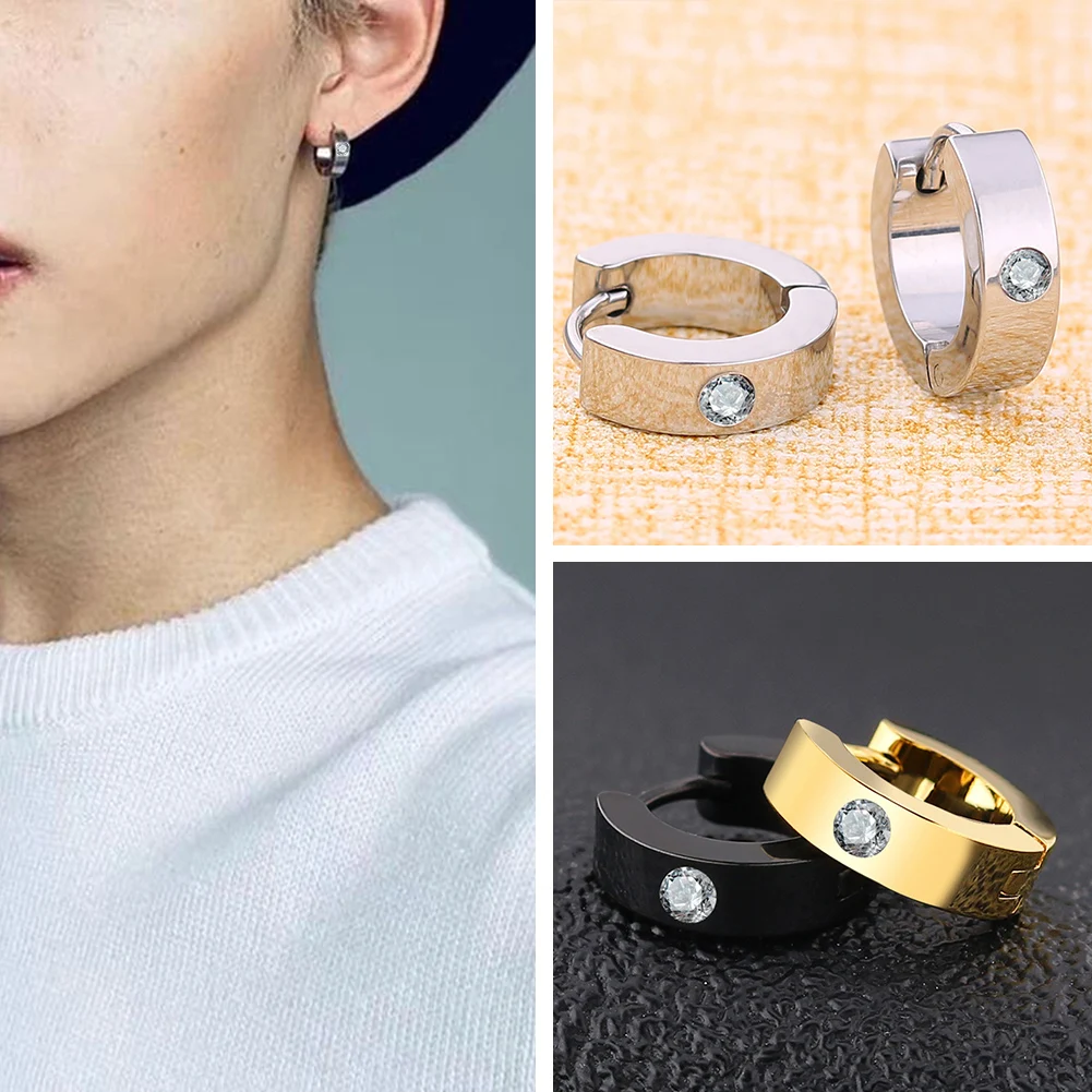 1pc Punk Women Men Small Huggie Earrings Gold Color Black Silver Titanium Steel Round Smooth Circle Hoop Earrings Jewelry
1pc Punk Women Men Small Huggie Earrings Gold Color Black Silver Titanium Steel Round Smooth Circle Hoop Earrings Jewelry