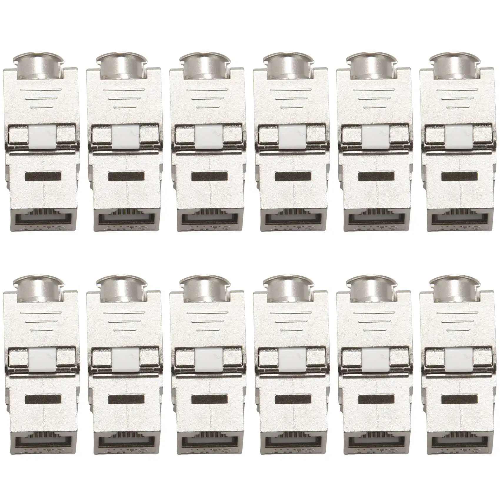 12 шт. RJ45 Cat7 Cat6A экранированный модуль из цинкового сплава сетевой разъем адаптер 10