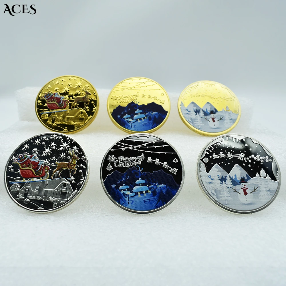 Santa Elk Snowman Commemorative Coin Colored Plated Christmas Souvenirs Lucky Coin Holiday Home Decoration Gifts for Children
Santa Elk Snowman Commemorative Coin Colored Plated Christmas Souvenirs Lucky Coin Holiday Home Decoration Gifts for Children