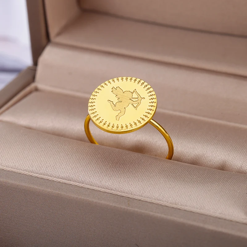 Cute Angel Cupid Archery Love Rings For Women Stainelss Steel Round Wedding Couple Rings Aesthetic Jewelry Best Gift
Cute Angel Cupid Archery Love Rings For Women Stainelss Steel Round Wedding Couple Rings Aesthetic Jewelry Best Gift