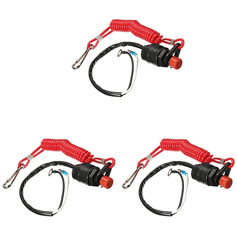 

3X Boat Motor Emergency Kill Stop Switch For Yamaha /Tohatsu Outboard Stop Kill Switch Cut Off Switches