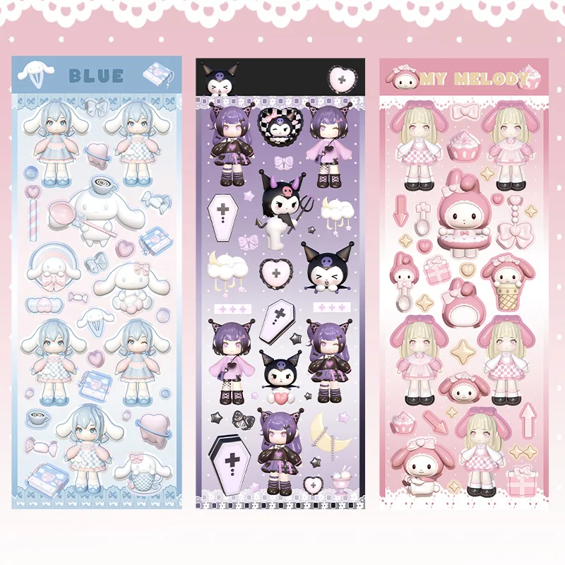 1Pcs Sanrio Stickers Kuromi Mymelody Cinnamoroll Kawaii 3D Sticker Kids DIY Waterproof Decoration Decals Stationery Supplies
1Pcs Sanrio Stickers Kuromi Mymelody Cinnamoroll Kawaii 3D Sticker Kids DIY Waterproof Decoration Decals Stationery Supplies
