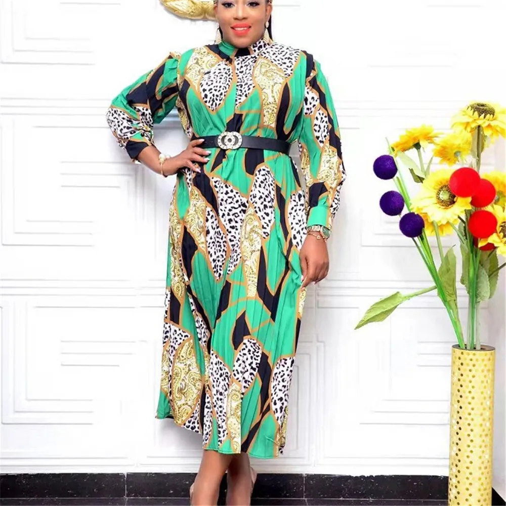 Dress Printed Long-sleeved Pleated Fashionable Temperament Long-sleeved Foreign Africa Trade Dress Pleated Skirt 2022 Spring
Dress Printed Long-sleeved Pleated Fashionable Temperament Long-sleeved Foreign Africa Trade Dress Pleated Skirt 2022 Spring