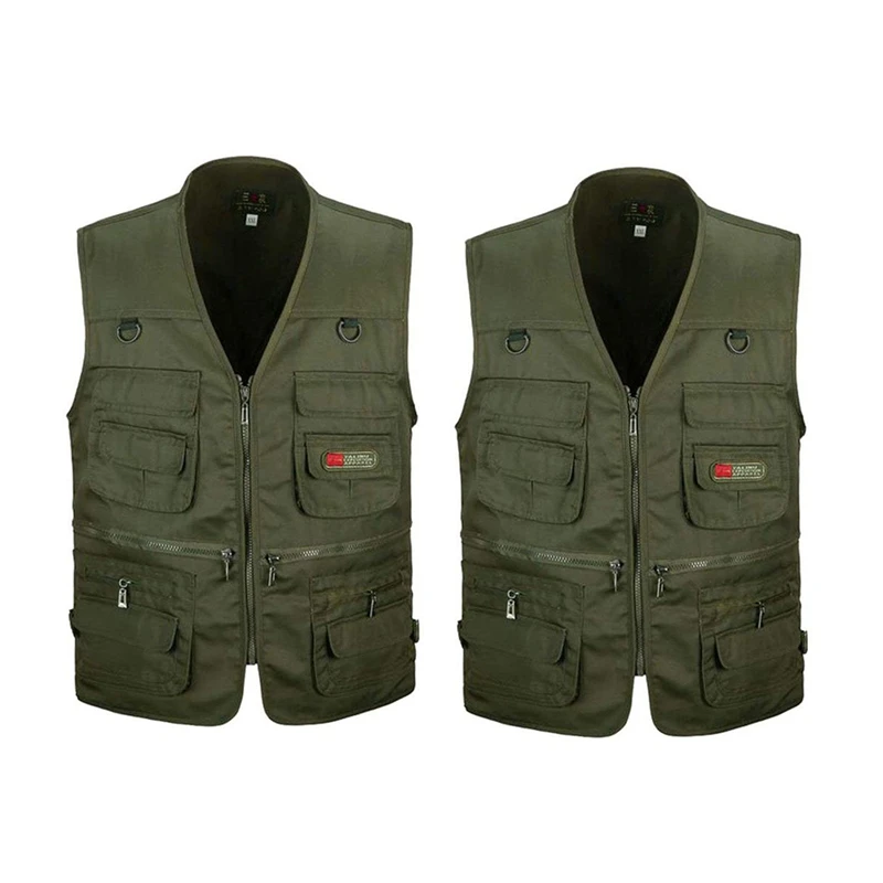 2 Pcs Army Green Men's Fishing Vest With Multi-Pocket Zip For Photography / Hunting / Travel Outdoor Sport - XXL & XXXL
2 Pcs Army Green Men's Fishing Vest With Multi-Pocket Zip For Photography / Hunting / Travel Outdoor Sport - XXL & XXXL