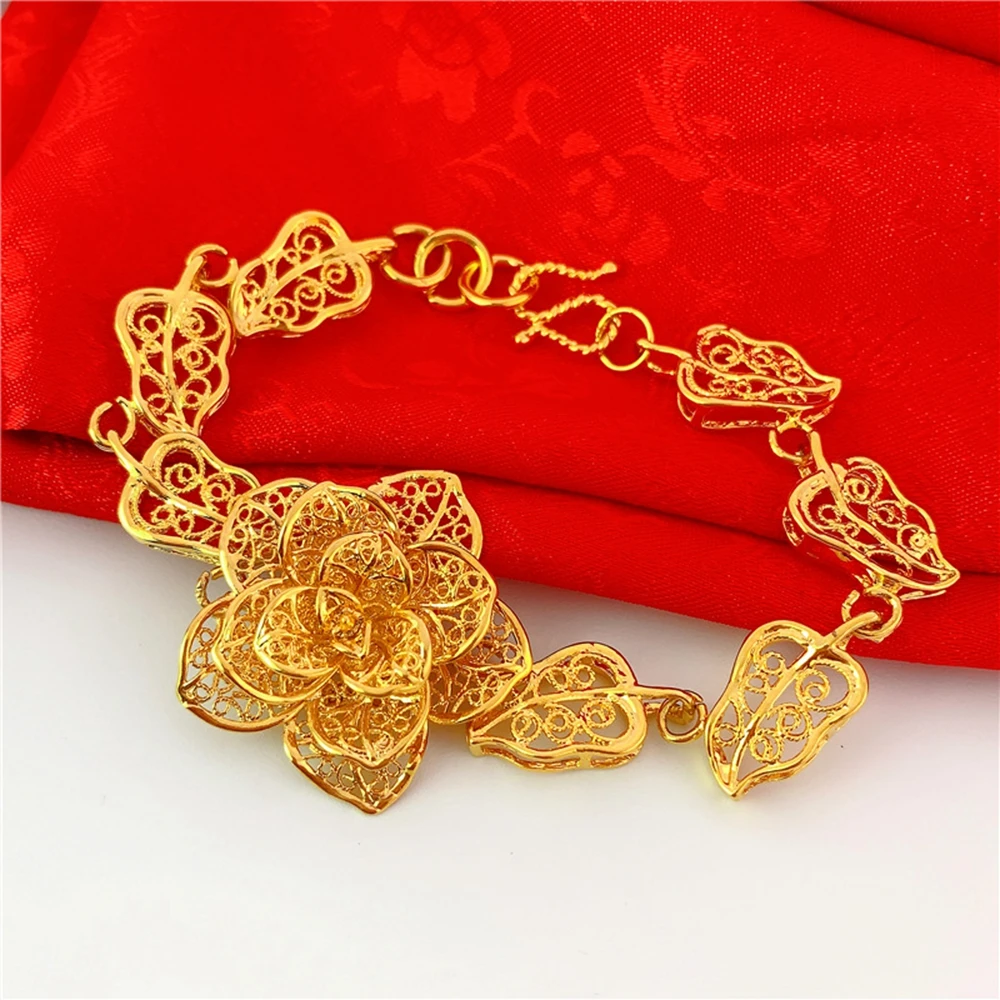 Женский браслет на запястье, цепочка с большим цветком, ювелирное изделие для свадебной вечеринки, золото 18 карат, аксессуары для невесты, подарок
Женский браслет на запястье, цепочка с большим цветком, ювелирное изделие для свадебной вечеринки, золото 18 карат, аксессуары для невесты, подарок