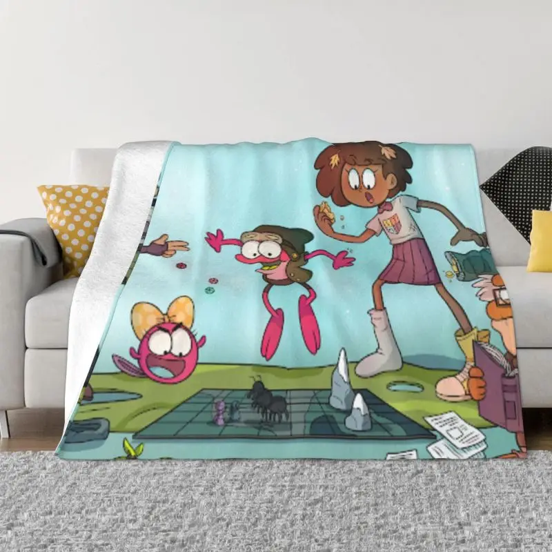 

Amphibia Awesome Frog World Sofa Fleece Throw Blanket Warm Flannel Comic TV Series Blankets for Bedding Office Couch Bedspreads