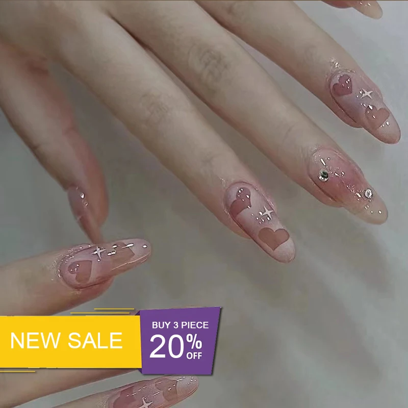 24Pcs Wearing Nail Manicure Flash Peach Heart Fake Nail Patch Fashion Detachable Long Almond Press On Full Cover False Nails
24Pcs Wearing Nail Manicure Flash Peach Heart Fake Nail Patch Fashion Detachable Long Almond Press On Full Cover False Nails