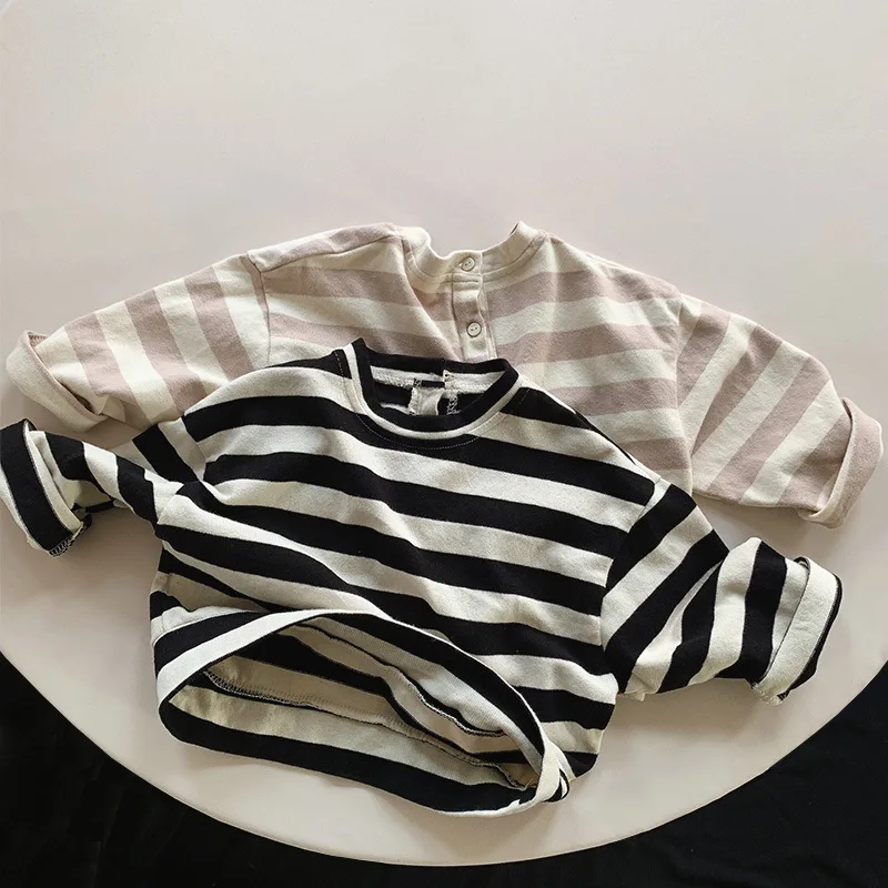 Autumn Infant Costume Boy Girl Children Striped All-match Long Sleeves T-shirt Baby Cotton Loose Casual Tees Kid Fashion Tops
Autumn Infant Costume Boy Girl Children Striped All-match Long Sleeves T-shirt Baby Cotton Loose Casual Tees Kid Fashion Tops