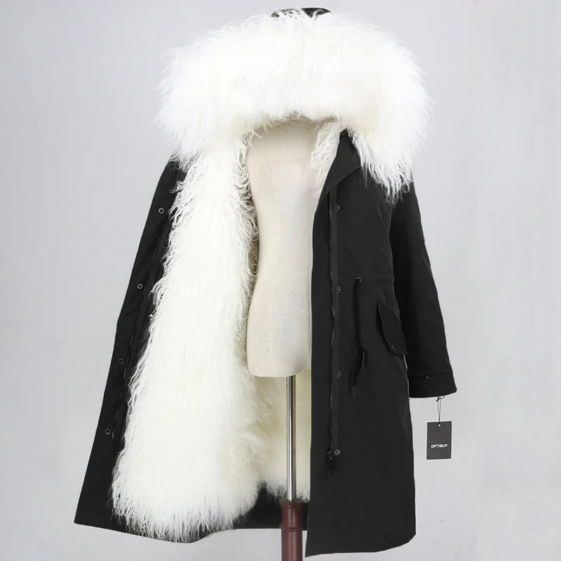 Luxury brand genuine X-long Waterproof 2023 Parka Natural Mongolia Sheep Real Fur Coat Winter Jacket Women Warm Detachable Outer 
Luxury brand genuine X-long Waterproof 2023 Parka Natural Mongolia Sheep Real Fur Coat Winter Jacket Women Warm Detachable Outer