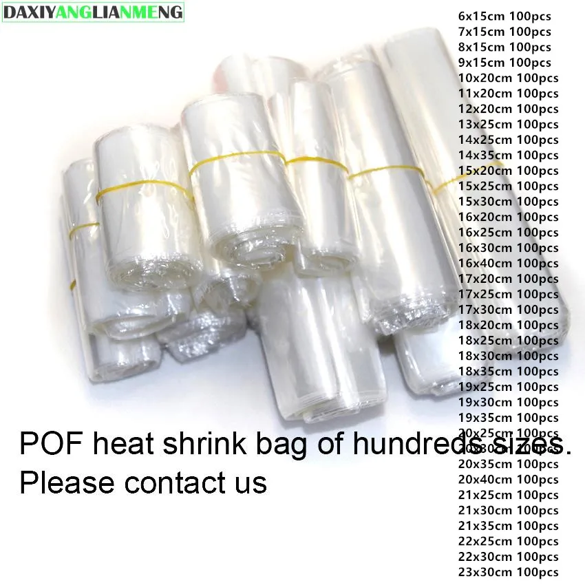 100Pcs/Lot POF Heat Shrink Bags Clear Membrane Plastic Cosmetic Pack Bag Shrinkable Pouches Hot Wrap Film Flat Diy packages
100Pcs/Lot POF Heat Shrink Bags Clear Membrane Plastic Cosmetic Pack Bag Shrinkable Pouches Hot Wrap Film Flat Diy packages