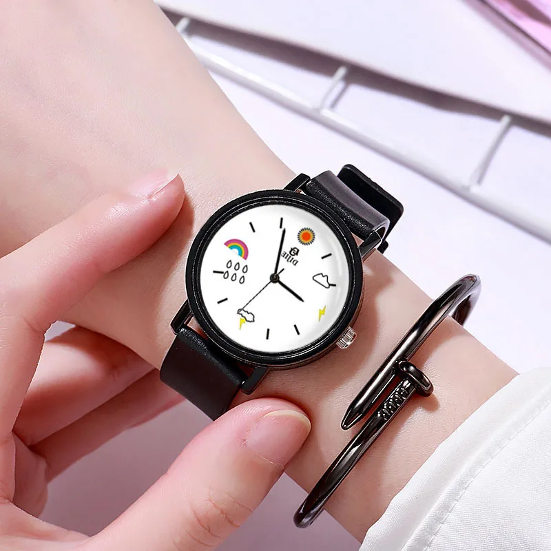 Fashion Round Quartz Cute Pattern Dial Casual Wrist Watches Leather Strap Fashionable Clock for Waterproof Wristwatch for Women
Fashion Round Quartz Cute Pattern Dial Casual Wrist Watches Leather Strap Fashionable Clock for Waterproof Wristwatch for Women