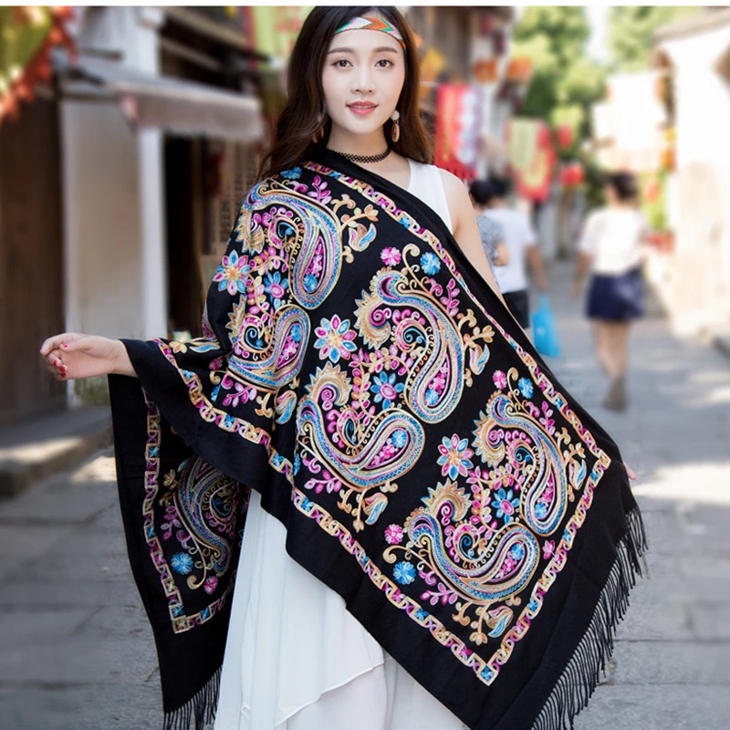 Ethnic style cashmere cotton scarf retro temperament wild travel camping air-conditioned room embroidered shawl warm scarf SP307
Ethnic style cashmere cotton scarf retro temperament wild travel camping air-conditioned room embroidered shawl warm scarf SP307