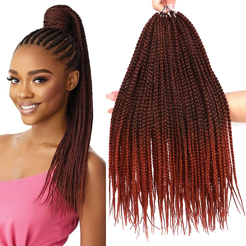 

Dairess Synthetic Ombre Box Braids Crochet Hair Pre-Looped Crotchet Box Braids 22 Strands Three Tones For Black Women