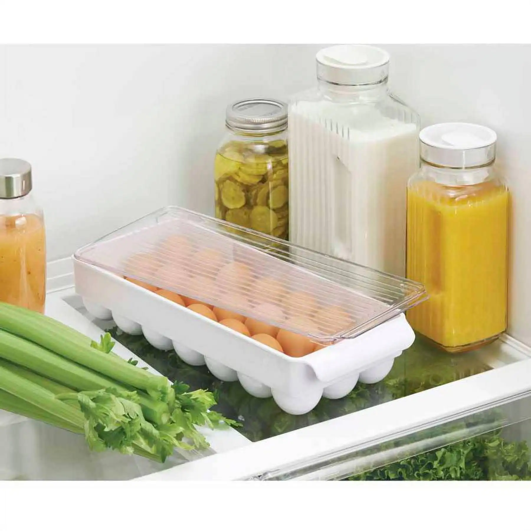 Fridge Plastic Stackable 21 Egg Holder, White, Clear, Egg Storage Box, Containers, Storage Containers, Food Storage
Fridge Plastic Stackable 21 Egg Holder, White, Clear, Egg Storage Box, Containers, Storage Containers, Food Storage