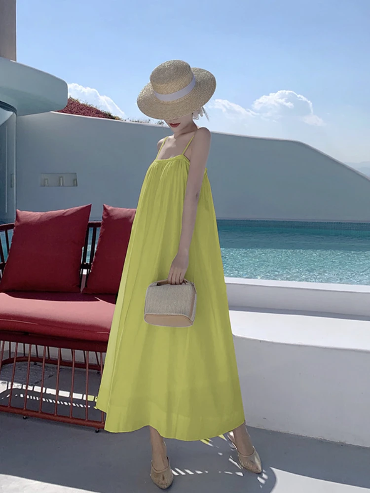 Women Sexy Birthday Dress 2023 Spaghetti Strap Loose Casual Beach Style White Dress Elegant Long Bohemian Dresses for Women 
Women Sexy Birthday Dress 2023 Spaghetti Strap Loose Casual Beach Style White Dress Elegant Long Bohemian Dresses for Women