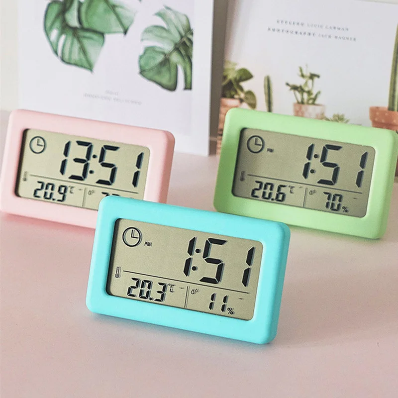 

Digital Alarm Clock Thermometer Hygrometer Meter LED Indoor Electronic Humidity Monitor Clock Desktop Table Clocks For Home