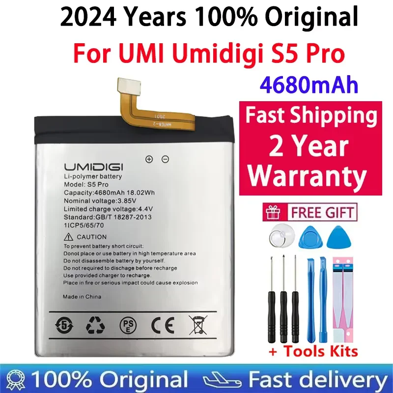 Оригинальный аккумулятор UMI 2024 года для Umidigi S5 Pro S5Pro 4680 мАч сменные аккумуляторы