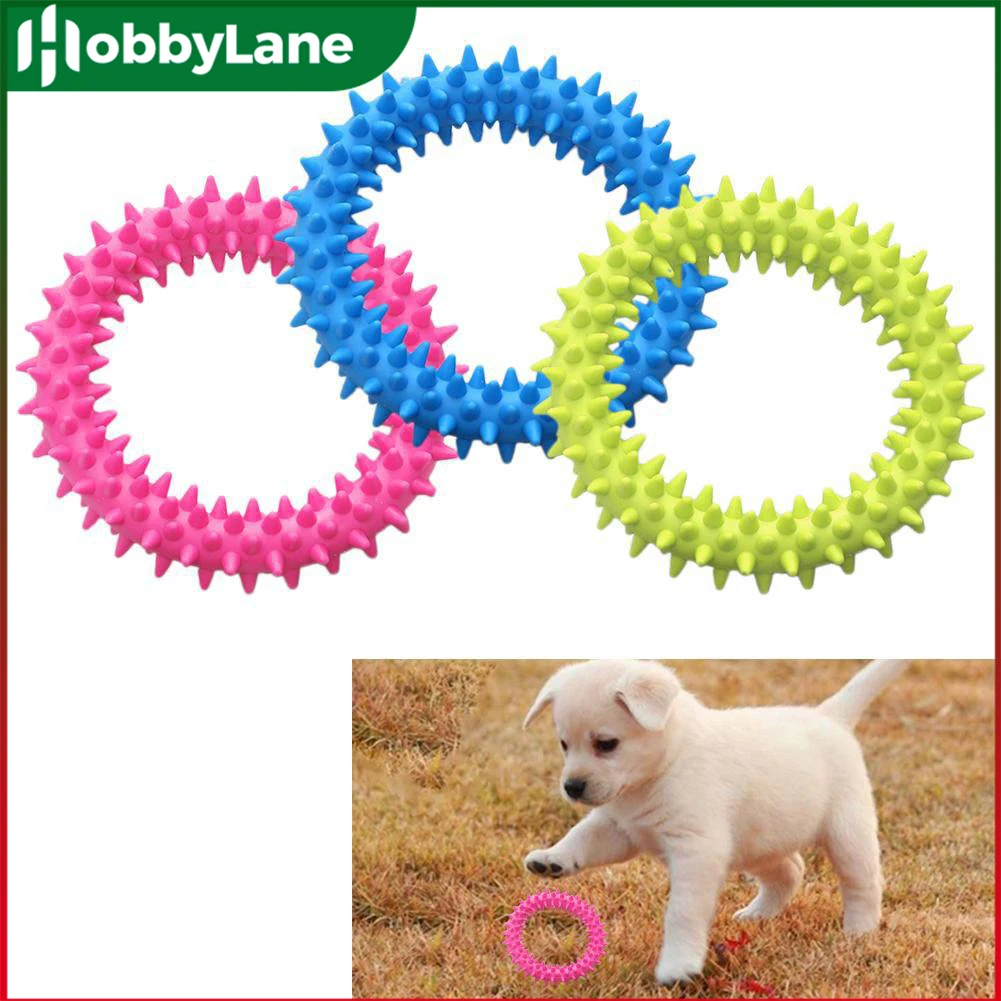 

Tpr Rubber Thorn Ring Circle Bite-resistant Tooth Cleaning Molar Toys For Cats Dogs Durability Chew Molar Toy (Random Colors)