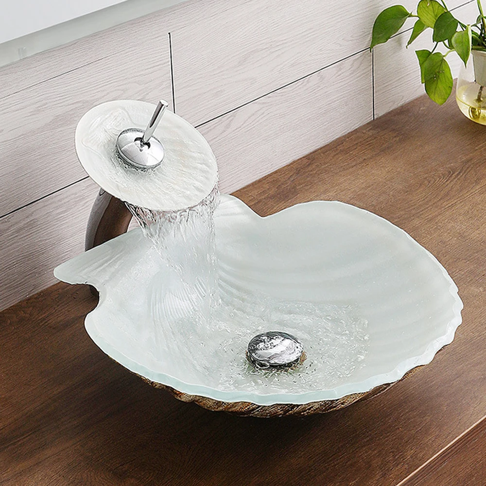Tempered Glass Washbasin Bathroom Sink Hand Painted Waterfall Spout Basin Tap Set Creative Round Countertop Basin Matching Set
Tempered Glass Washbasin Bathroom Sink Hand Painted Waterfall Spout Basin Tap Set Creative Round Countertop Basin Matching Set