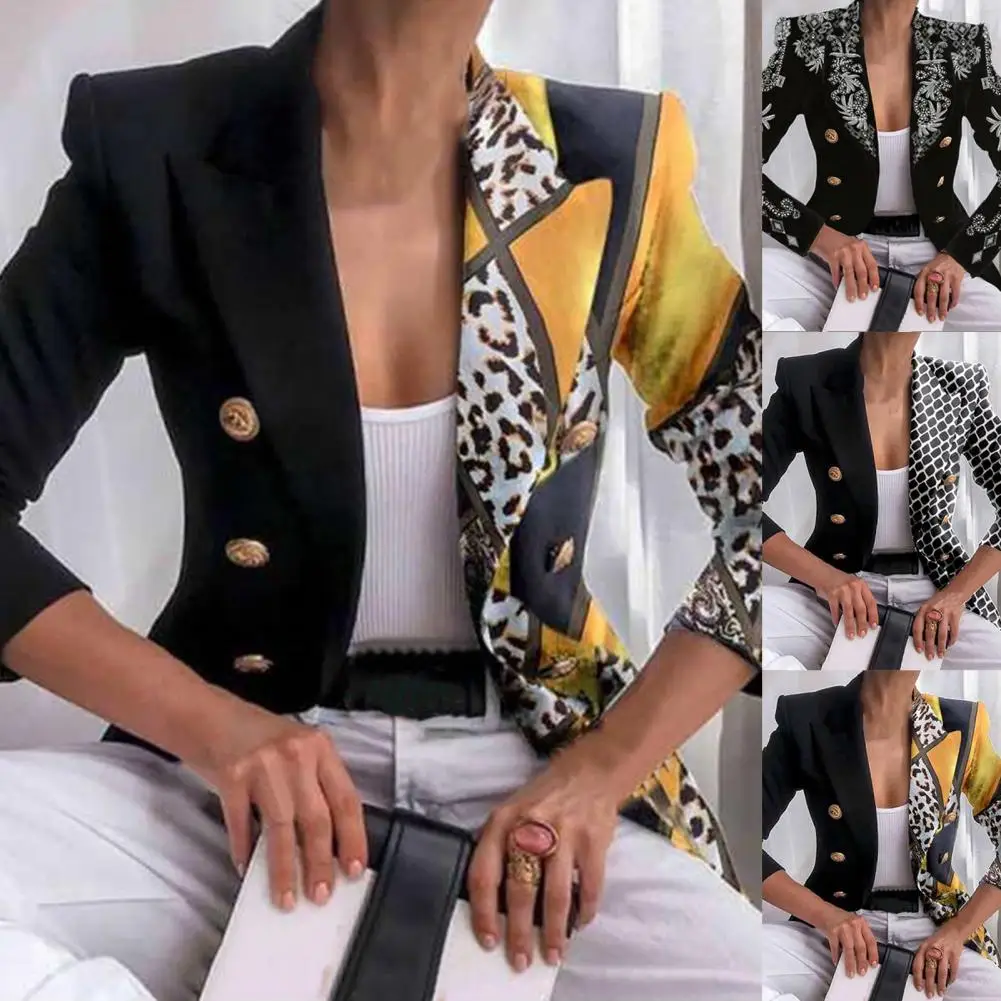 Stylish Office Lady Blazer Leopard Print Short Lapel Long Sleeve Slim Suits Jacket Streetwear Women Blazer for Business
Stylish Office Lady Blazer Leopard Print Short Lapel Long Sleeve Slim Suits Jacket Streetwear Women Blazer for Business