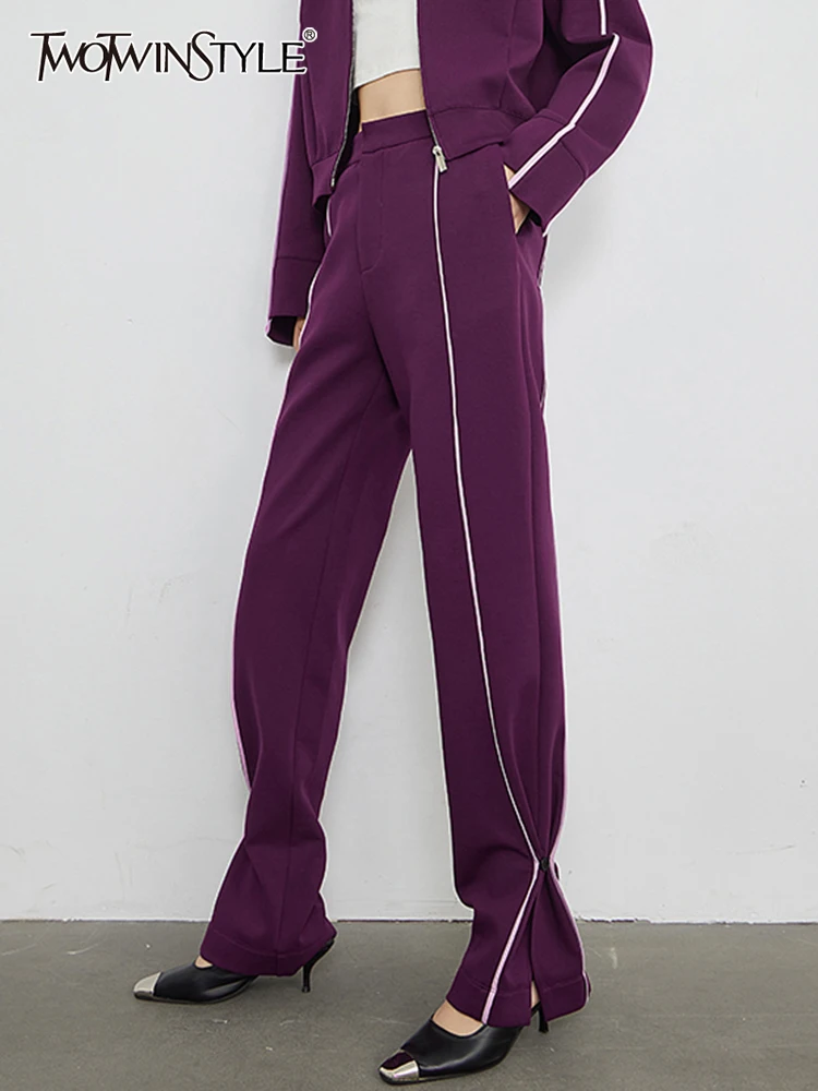 TWOTWINSTYLE Colorblock Long Trousers For Women High Waist Patchwork Pockets Loose Casual Pants Female Clothing Autumn 2022 New
TWOTWINSTYLE Colorblock Long Trousers For Women High Waist Patchwork Pockets Loose Casual Pants Female Clothing Autumn 2022 New