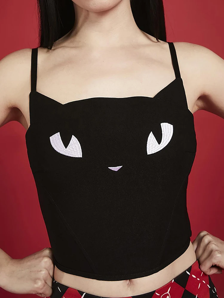 Женский Готический укороченный топ WeiYao, черный топ с принтом аниме, с открытой спиной, в стиле Харадзюку
Женский Готический укороченный топ WeiYao, черный топ с принтом аниме, с открытой спиной, в стиле Харадзюку