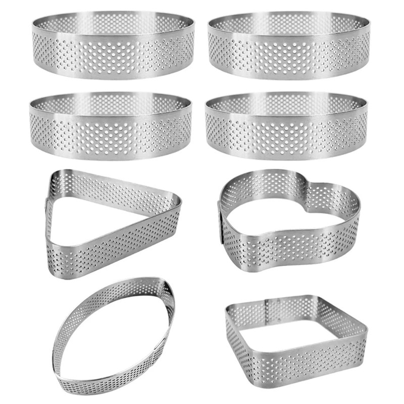 DIY French Dessert Bakeware Cutter Tart Ring Set,Cake Mold Tart Ring Silicone Perforated Mousse Circle
DIY French Dessert Bakeware Cutter Tart Ring Set,Cake Mold Tart Ring Silicone Perforated Mousse Circle