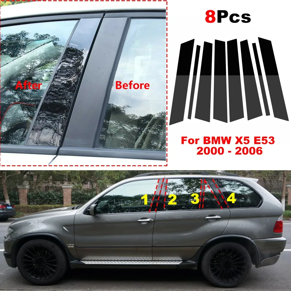 8Pcs Car Door Window Decoration Trim Pillar Posts Cover for BMW X5 E53 2000 2001 2002 2003 2004 2005 2006 BC Column Sticker
8Pcs Car Door Window Decoration Trim Pillar Posts Cover for BMW X5 E53 2000 2001 2002 2003 2004 2005 2006 BC Column Sticker