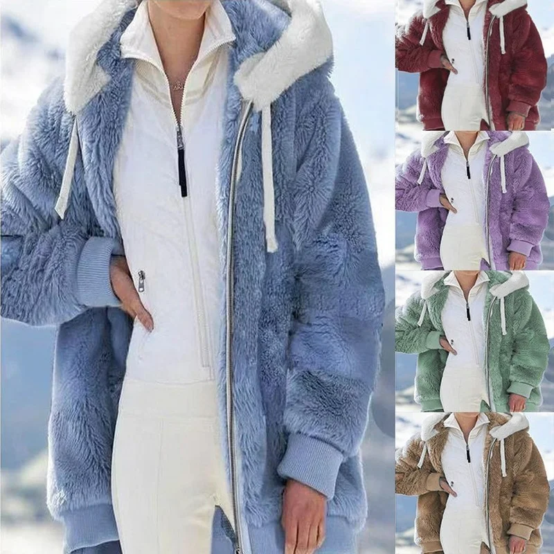 2022new Autumn and Winter Loose Plush Zipper Hooded Coat Women Tops Long Sleeve Solid Color Warm Hoodie Streetwear
2022new Autumn and Winter Loose Plush Zipper Hooded Coat Women Tops Long Sleeve Solid Color Warm Hoodie Streetwear
