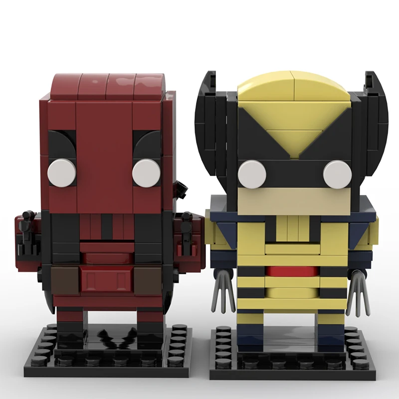 Модель Moc в сборе из фильма Marvel ручная работа кирпичная головка Дэдпул золотой