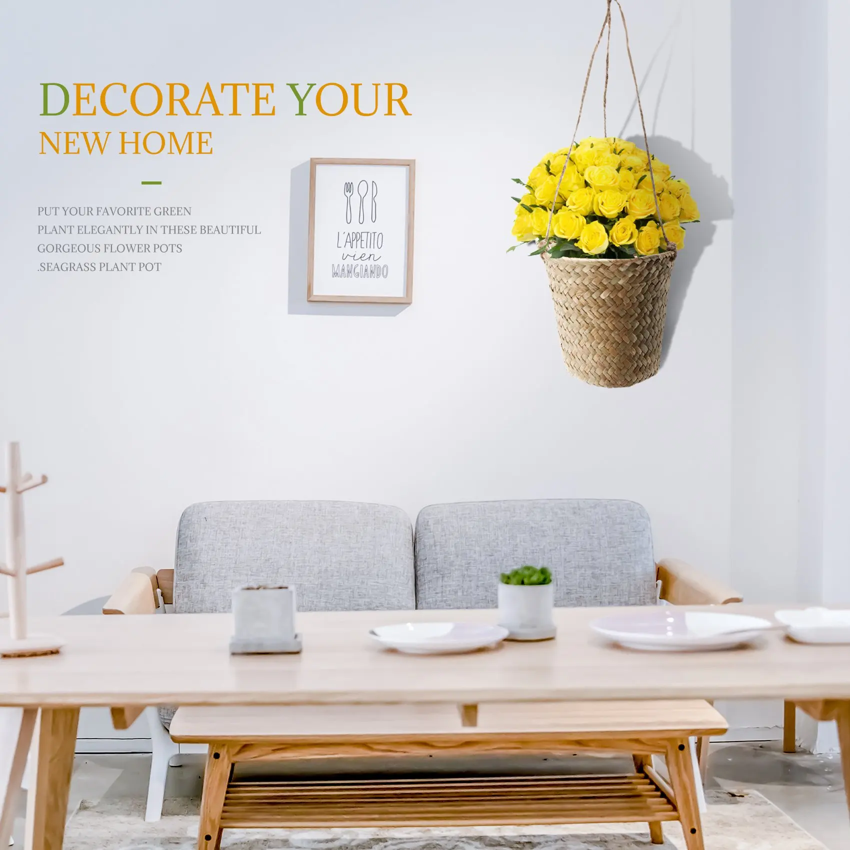 3-Piece Hand-Woven Storage Basket Wicker Hanging Flower Pot Basket Plant Basket Indoor and Outdoor Flower Container 
3-Piece Hand-Woven Storage Basket Wicker Hanging Flower Pot Basket Plant Basket Indoor and Outdoor Flower Container