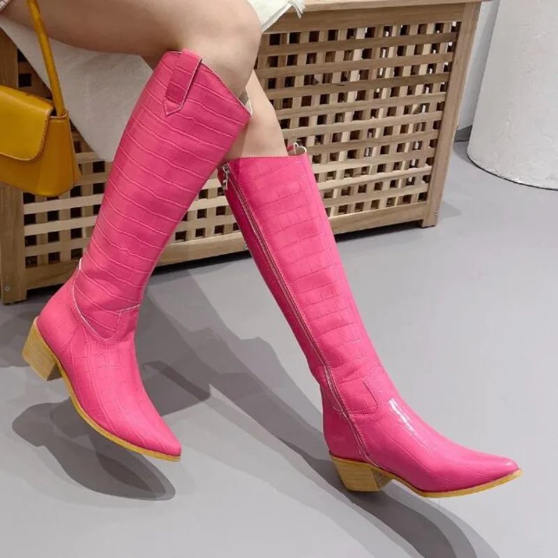 New Long Boots Vintage Western Cowboy Boots Knight Boots Women Embroidered Pointy Toe Chunky Heeled Boots High Heel Boots
New Long Boots Vintage Western Cowboy Boots Knight Boots Women Embroidered Pointy Toe Chunky Heeled Boots High Heel Boots
